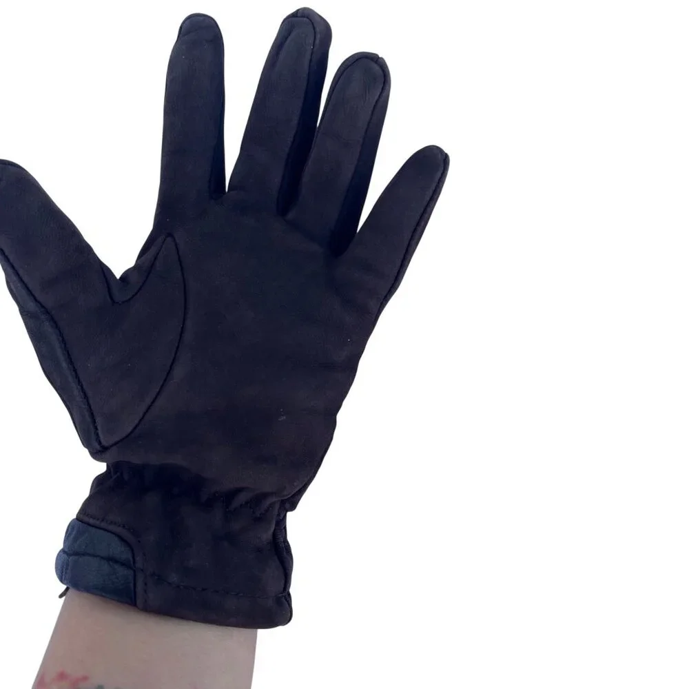 Timberland Genuine Leather Gloves Plaid Lined Women’s L Tag Fits Small